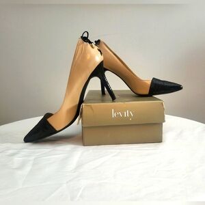 Cute Tan and Black Pumps